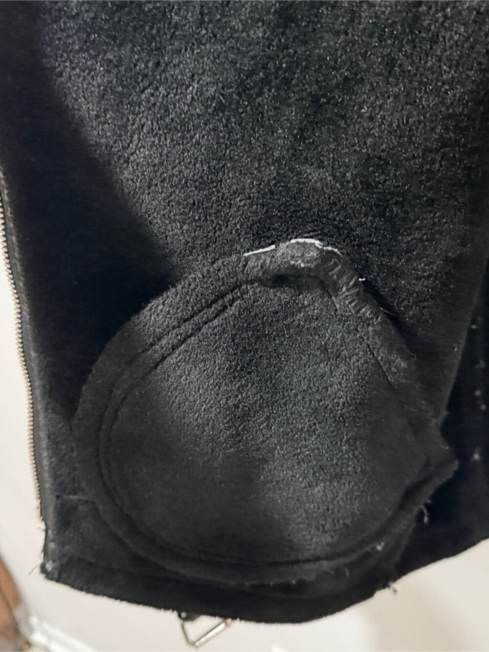 Zara Woman Size L Black Faux Shearling Aviator Jacket - Picture 9 of 11